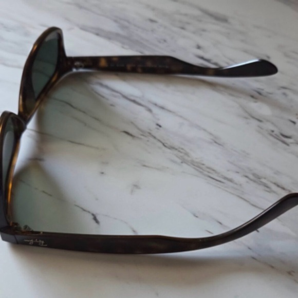 Ray-Ban POLARIZED RB 2132 New Wayfarer 58/18 Dark Tortoise Sunglasses ~Rare Size - Picture 4 of 11